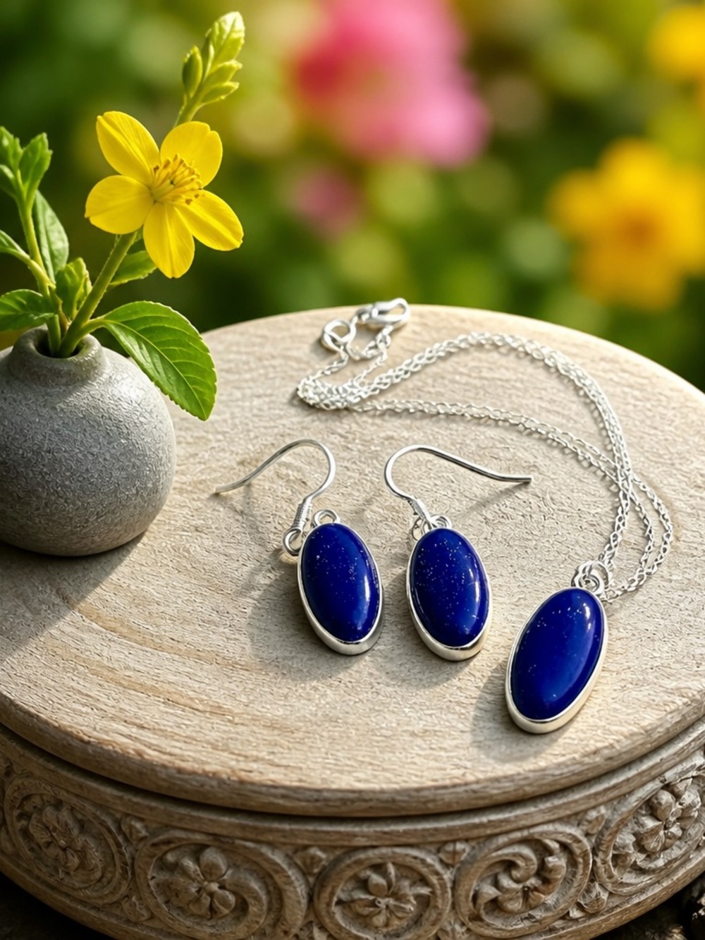 NEW! Lapis Lazuli Necklace & Earring Set
